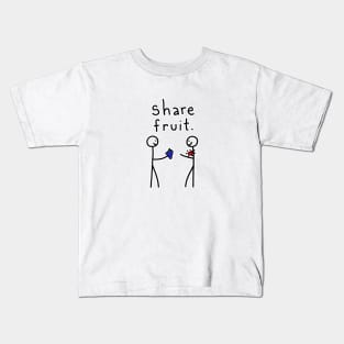 Stick Figures Share Fruit Kids T-Shirt